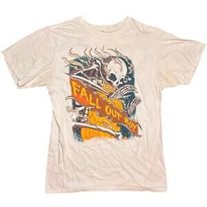 Fall Out Boy T-Shirt Save Rock And Roll Tour 2013 Dates Skeleton White Size M